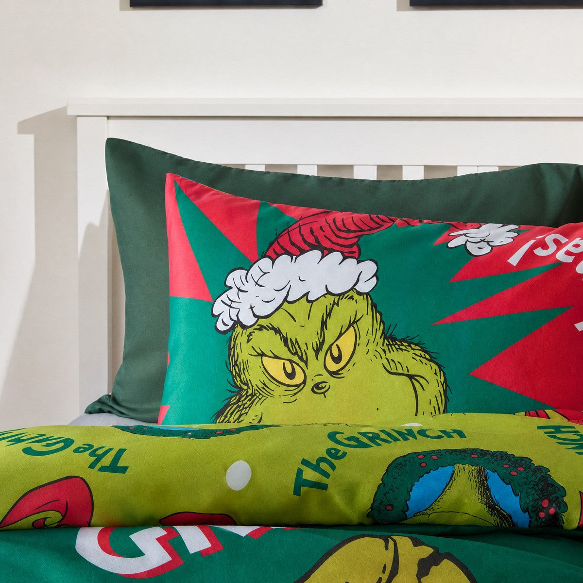 Grinch Printed Duvet Set - Green 🇬🇧