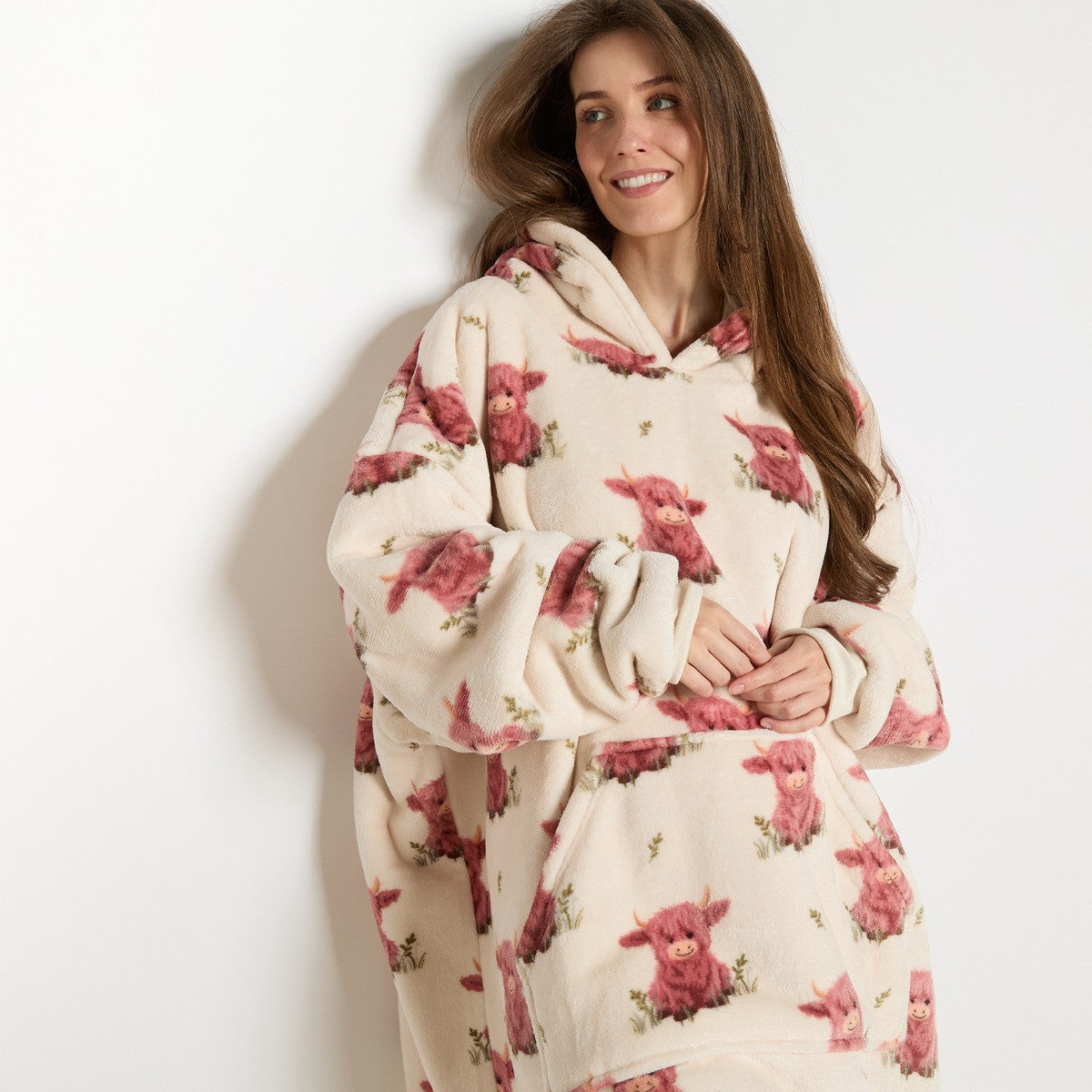 Harry The Highland Cow Hoodie Blanket - Cream 🇬🇧