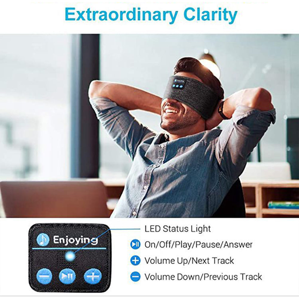 Wireless Bluetooth Headband Sleeping Eye Mask Headphones Headset Music Sports 🇬🇧