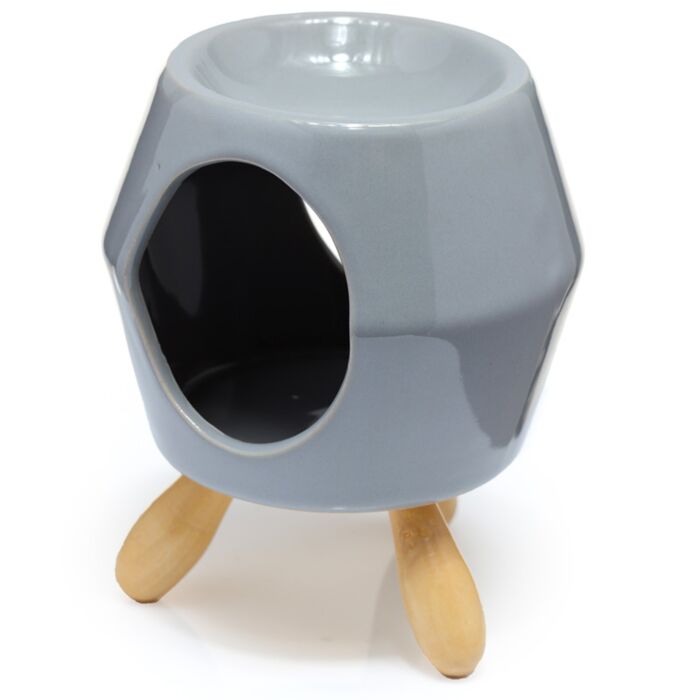 Eden Grey Abstract Ceramic Oil Burner with Feet 🇬🇧