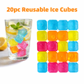 20PCS Reusable Ice Cubes for Drinks Colourful Fake Ice Cubes BBQ Party Cold Drink Cooler Freeze Blocks Refreezable Recycling Ice Cubes Cocktail Whiskey 🇬🇧