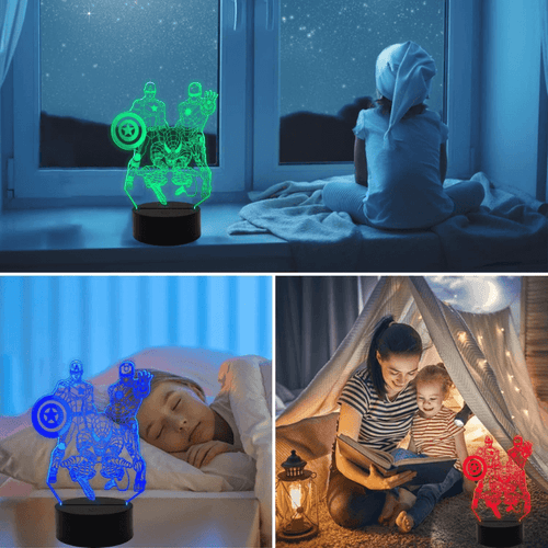 3D Marvel LED Night Light USB Table Lamp 🇬🇧