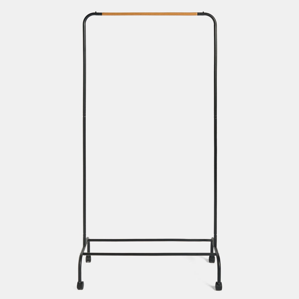 Heavy Duty Clothes Rail With Rack - Black/Wood 🇬🇧