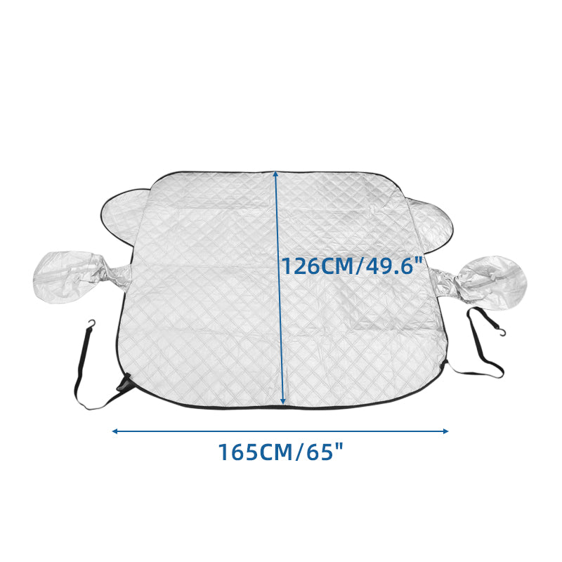 Car Windshield Snow Cover Winter Windscreen Covers Windproof Frost and Ice Removal for SUV Truck Sedan Van 65" x 49.6" 🇬🇧