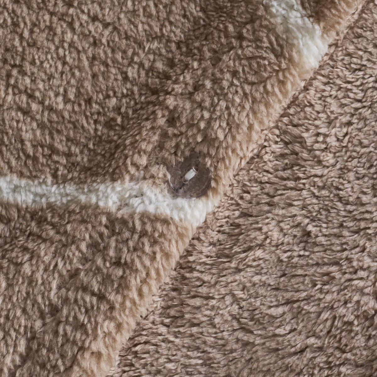 Diamond Check Teddy Fleece Duvet Cover Set - Natural 🇬🇧