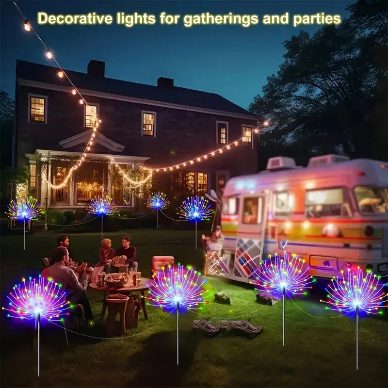4 pack LED solar fireworks lights for outdoors/garden 🇨🇳