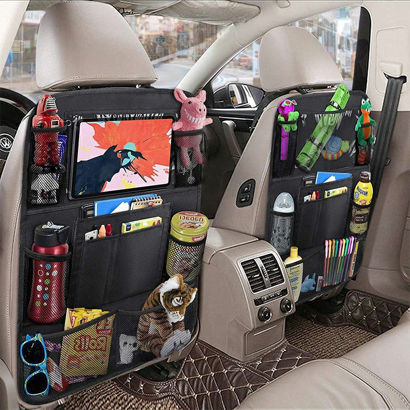 2 pcs Car Back Seat Organiser Tablet Holder Storage Kick Mats Kids Toys Pockets 🇬🇧