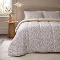 Leopard Print Coverless Sherpa Fleece 10.5 Tog Duvet Set - Stone 🇬🇧