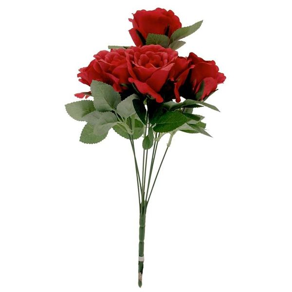 Bunch of 5 Red Foam Open Twa Rose 🇬🇧