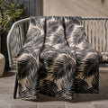 Palm Leaf Print Fleece Throw - Monochrome 🇬🇧