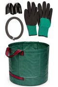 Pop Up Garden Waste Bag 138cm – Collapsible Leaf Collector Bin with Gloves 🇬🇧