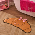 Bow Crossiant Velvet Bath Mat - Brown 🇬🇧