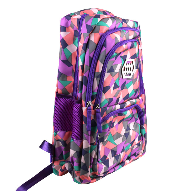 Geometric Pattern Backpack for kids - Purple 🇬🇧