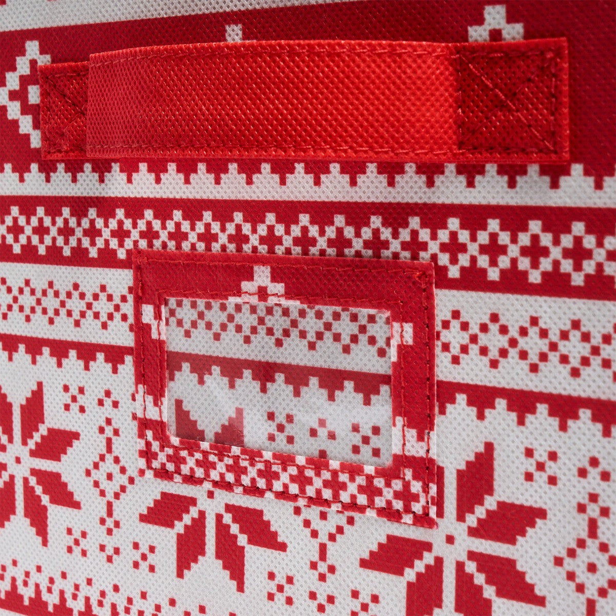 Nordic Print Square Christmas Light Storage Box - Red 🇬🇧