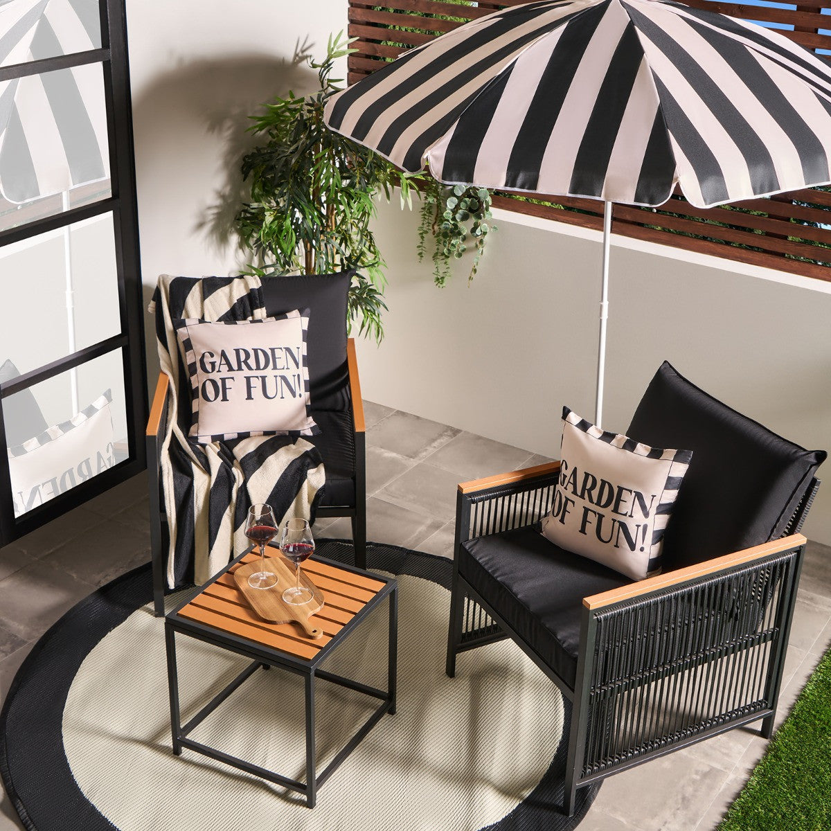 Dubai 2 Seater Luxe Bistro Set - Black 🇬🇧