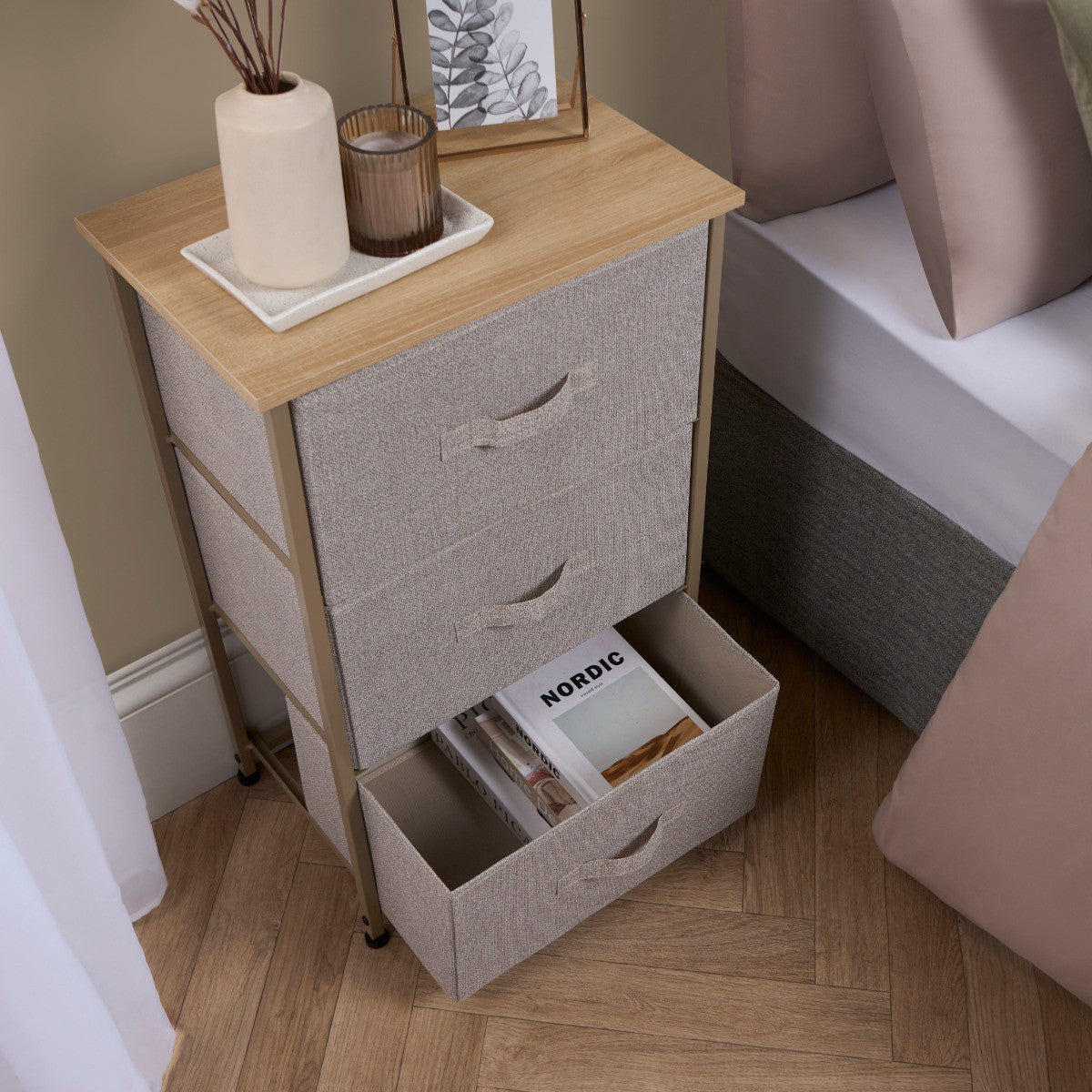 Brooklyn 3 Drawer Fabric Cabinet 🇬🇧