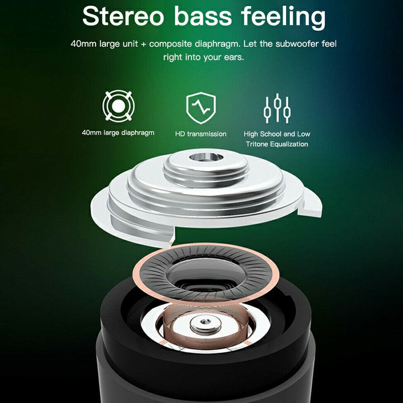 Wireless Cat Ear Bluetooth 5.0 Stereo Bass Headset LED Lights Earphone - Pink 🇬🇧