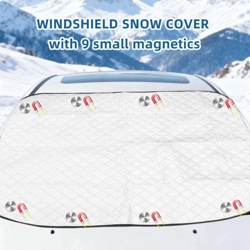 Car Windshield Snow Cover Winter Windscreen Covers Windproof Frost and Ice Removal for SUV Truck Sedan Van 65" x 49.6" 🇬🇧