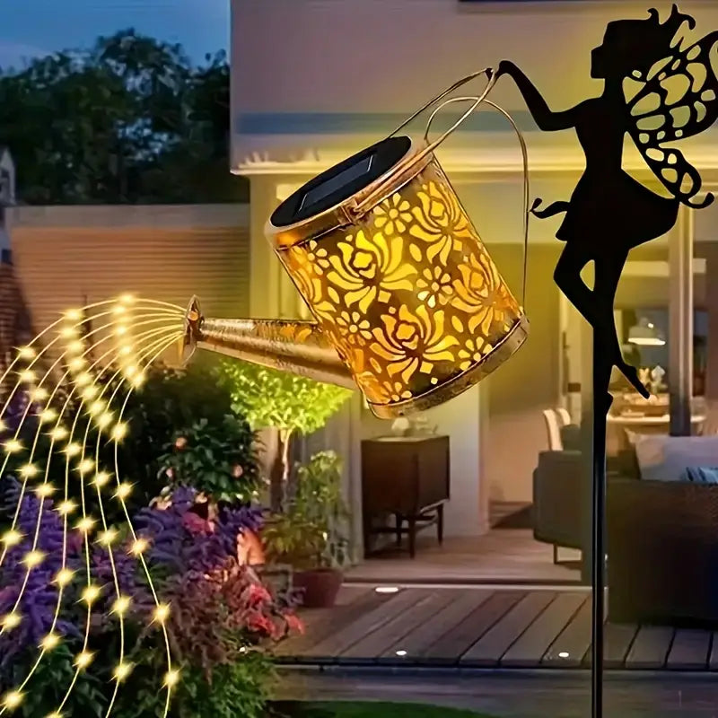 1 Solar watering can fairy garden string LED lights 🇨🇳