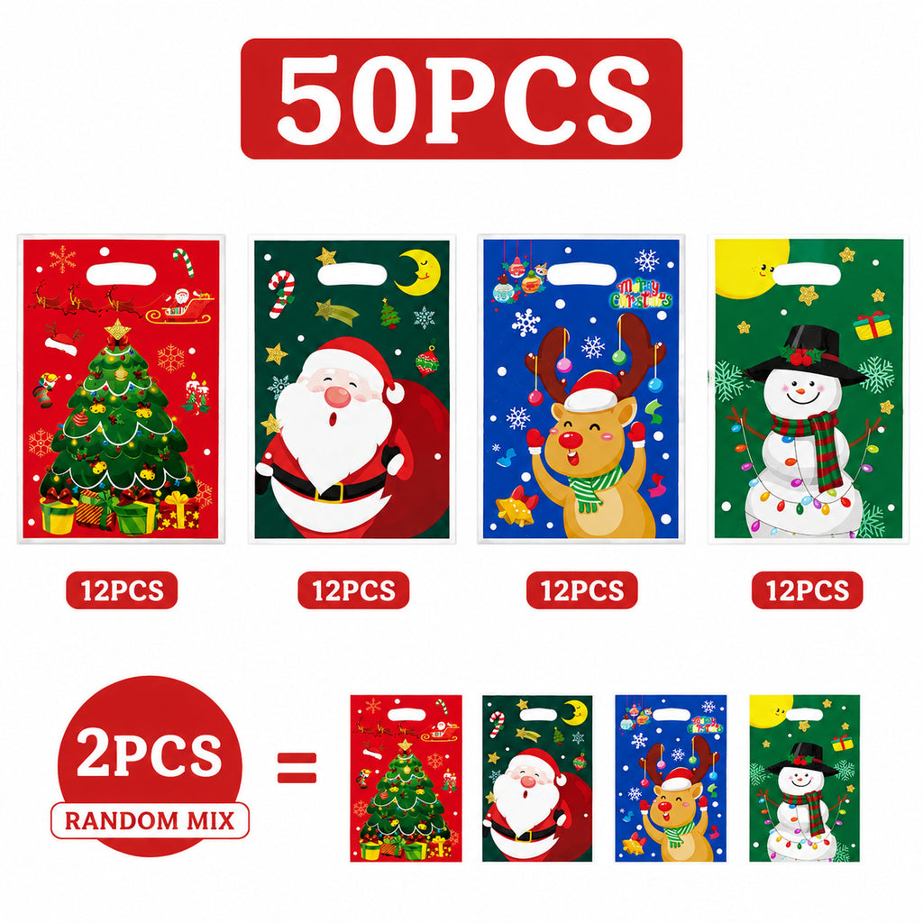50pcs Christmas Gift Bags 4 Designs 🇬🇧