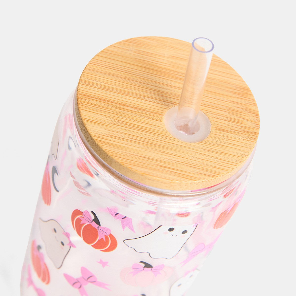2 Pack Ghost Bat Print Plastic Drinking Jars - Multi 🇬🇧