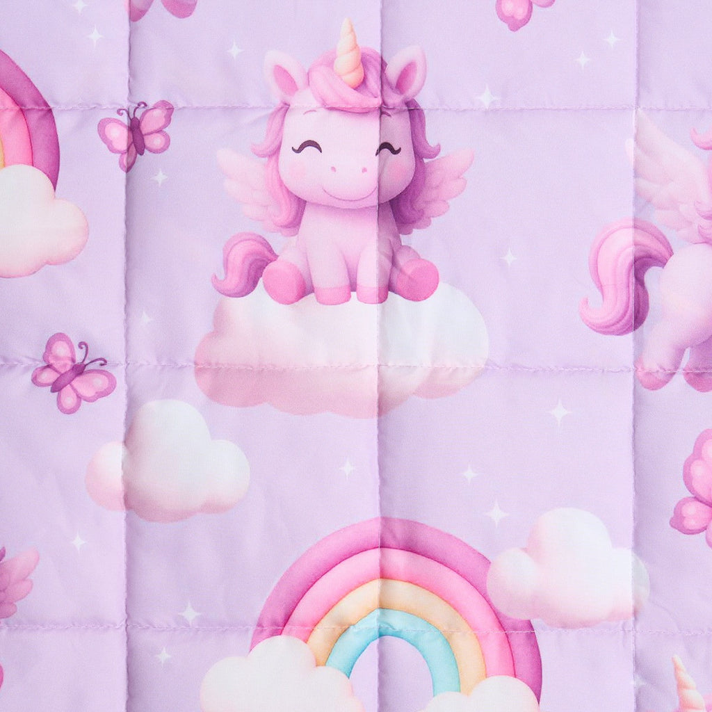 Kids Unicorn Print Weighted Blanket, Lilac - 3kg 🇬🇧