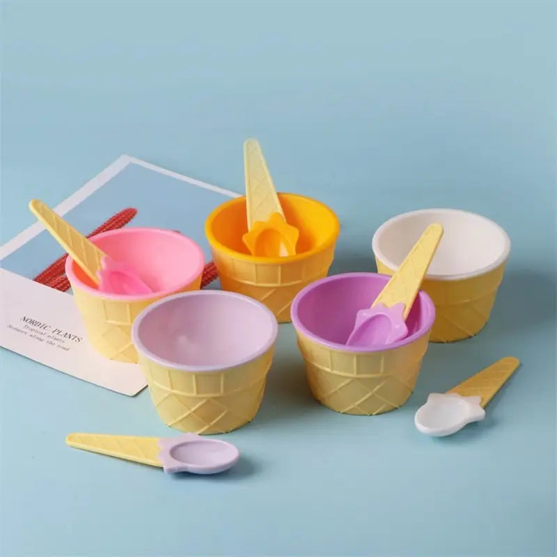 6 pcs colourful ice cream bowl sets 🇨🇳