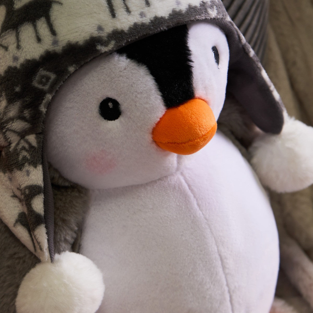 Penny the Penguin Cushion - Grey 🇬🇧
