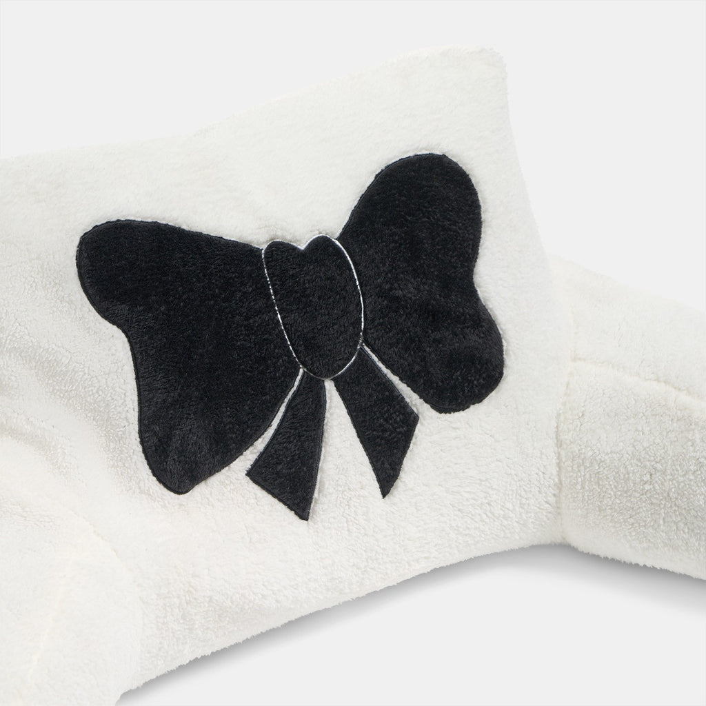 Bow Embroidered Teddy Cuddle Cushion 🇬🇧