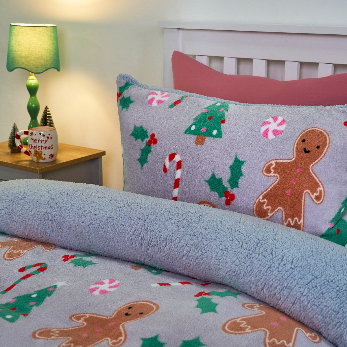 Christmas Gingerbread Fleece Duvet Cover Set - Multi 🇬🇧