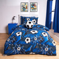 Football Pitch Print Duvet Cover Set, Navy - Single 🇬🇧