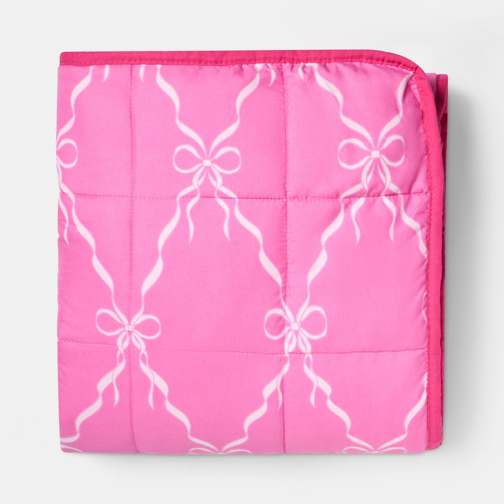 Bow Print Supersoft Weighted Blanket, Hot Pink - 8kg 🇬🇧