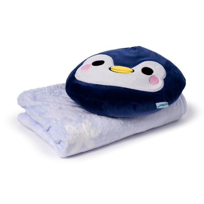 2-in-1 Blankeazzz Plush Toy & Travel Blanket - Adoramals Nico the Penguin 🇬🇧