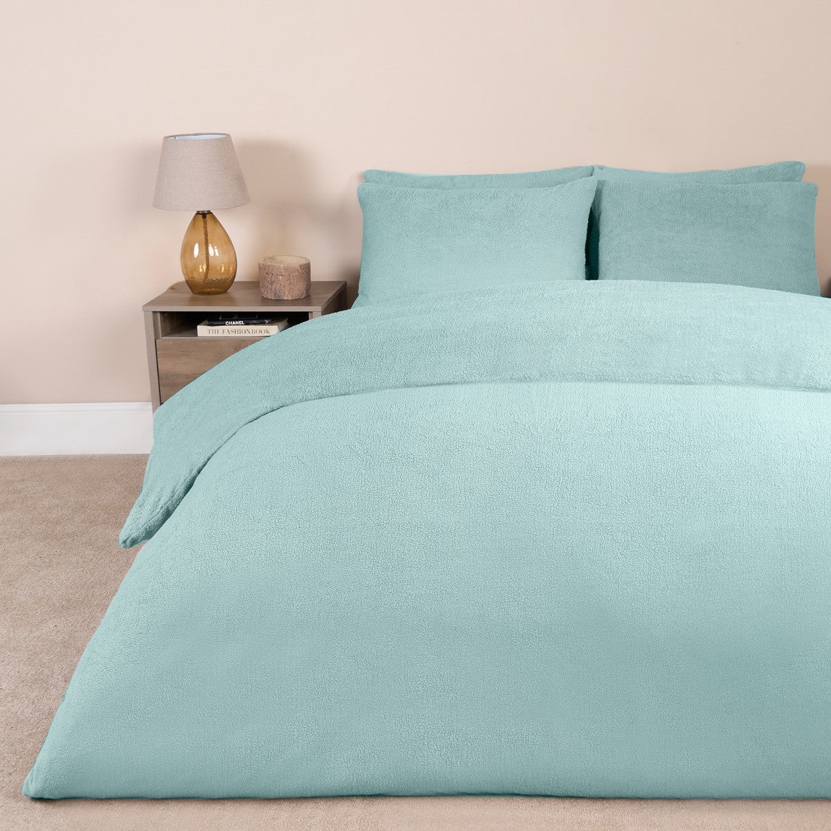 Teddy Fleece Duvet Cover Set - Duck Egg 🇬🇧
