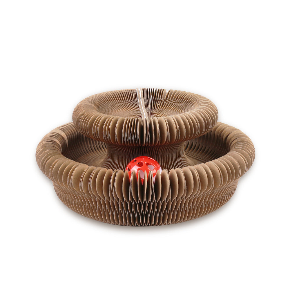 Organ Cat Scratching Board Foldable Accordion Cat Toy with Toy Bell for Cat Grinding Claw 🇬🇧