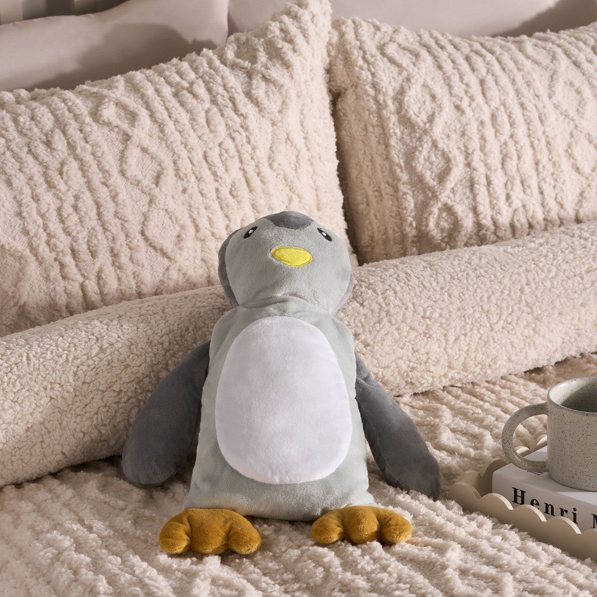 Penguin Hot Water Bottle - Grey 🇬🇧