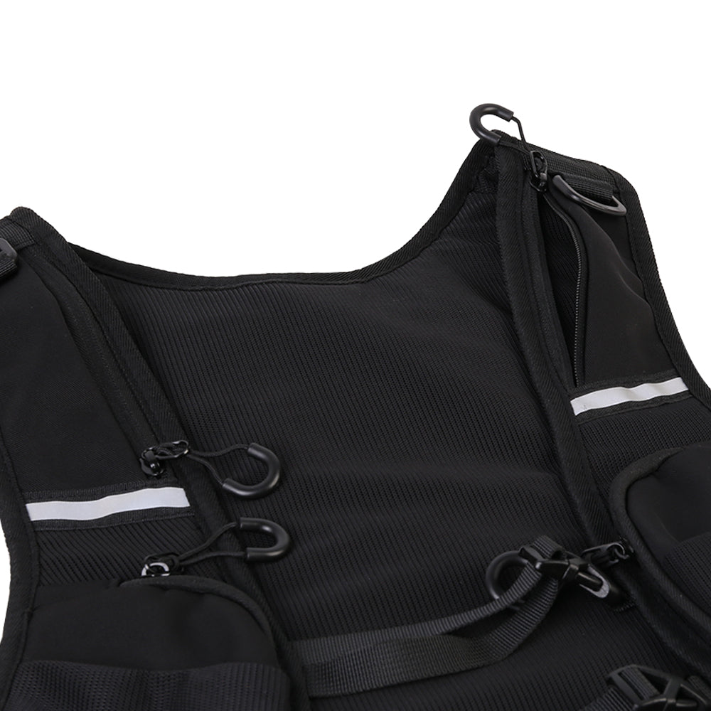 Cycling Running Vest Bag Reflective Hydration Vest Storage Bag Lightweight Backpack - Black 🇬🇧