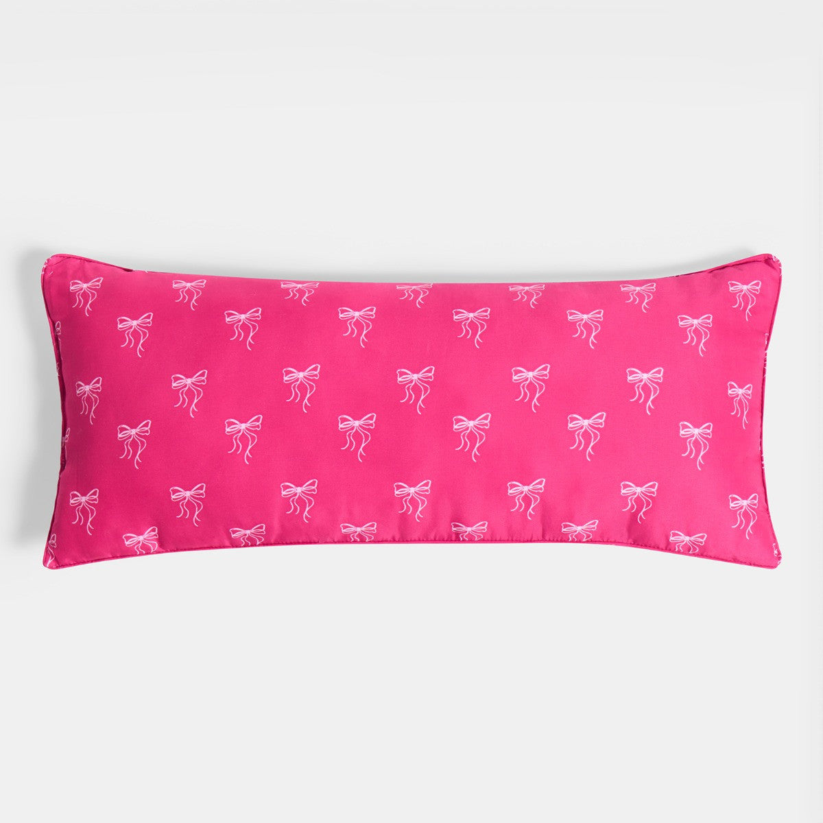 Kids Bow Print Bolster Pillow - Hot Pink 🇬🇧
