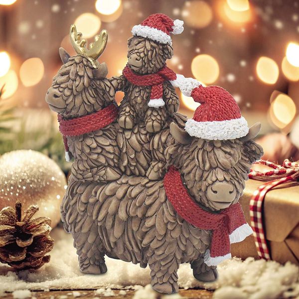 Christmas Highland Cow Family Ornament 🇬🇧