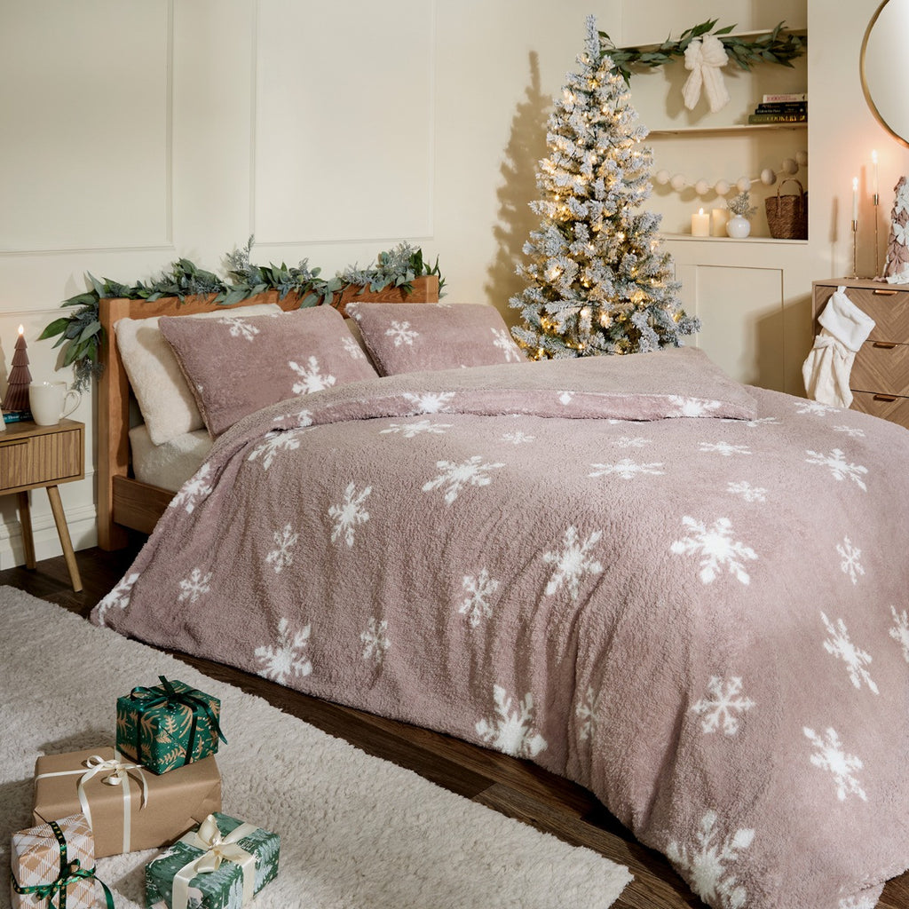 Snowflake Teddy Duvet Cover Set - Natural 🇬🇧