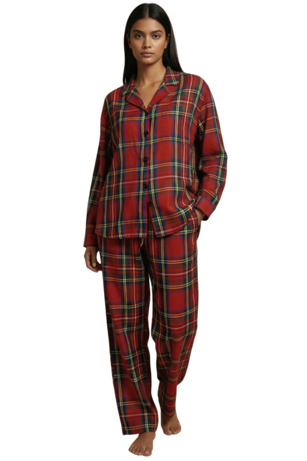 Women’s Long Sleeve Pyjama Set – Silk Satin Fabric Sleepwear 🇬🇧