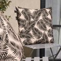 Palm Leaf Print Cushion Covers x2 - Monochrome 🇬🇧