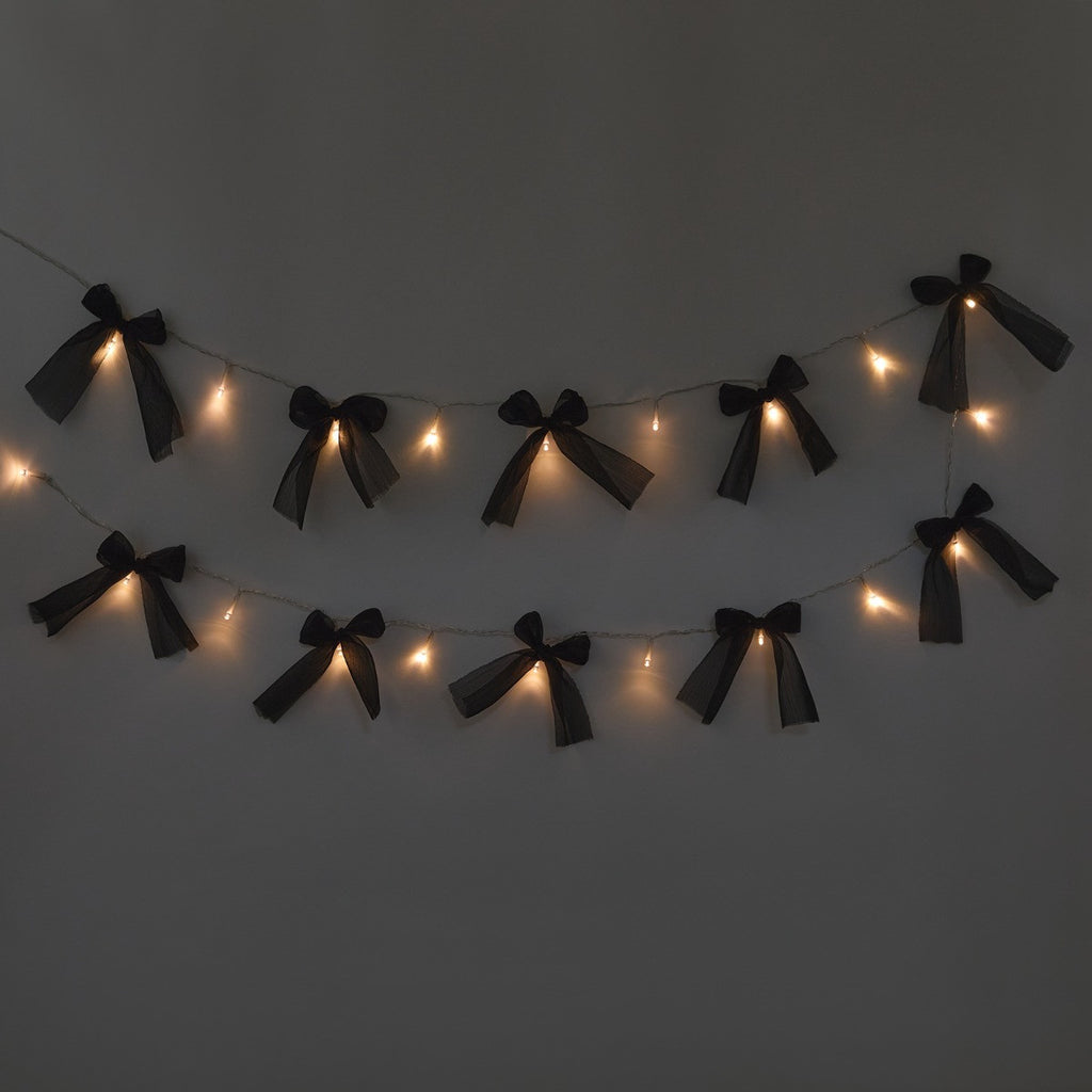 10 Pack LED Bow String Lights - Black