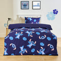 Stitch Printed Duvet Cover Set, Blue - Single 🇬🇧