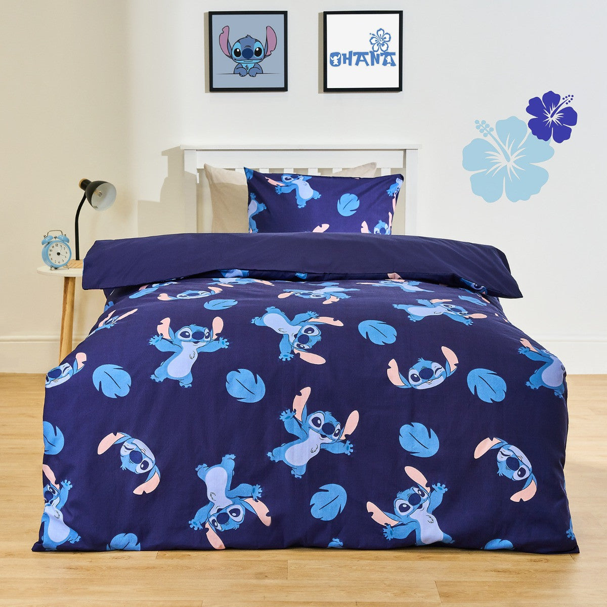 Stitch Printed Duvet Cover Set, Blue - Single 🇬🇧
