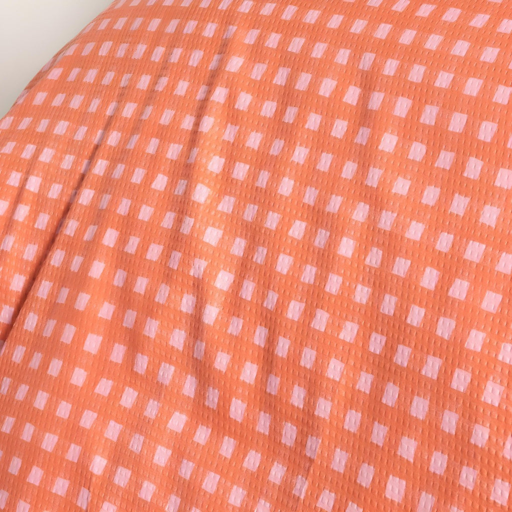 Gingham Embossed Duvet Set - Coral 🇬🇧