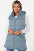 Ladies Longline Hooded Puffer Gilet 🇬🇧