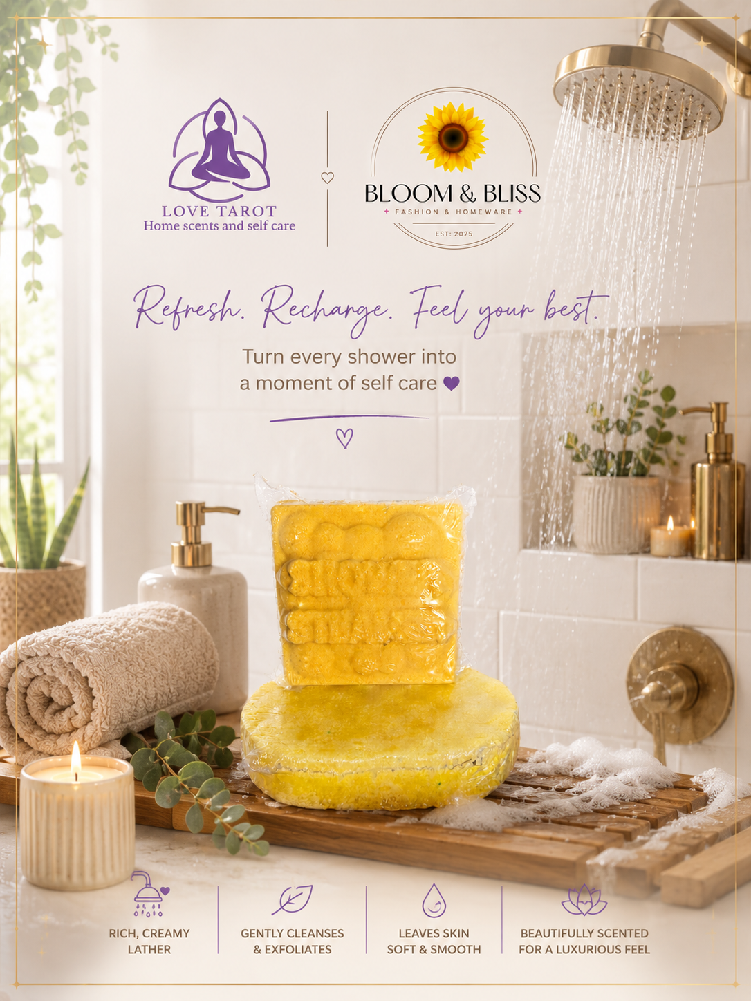 Shower Steamer & Soap Sponge Duo 🇬🇧