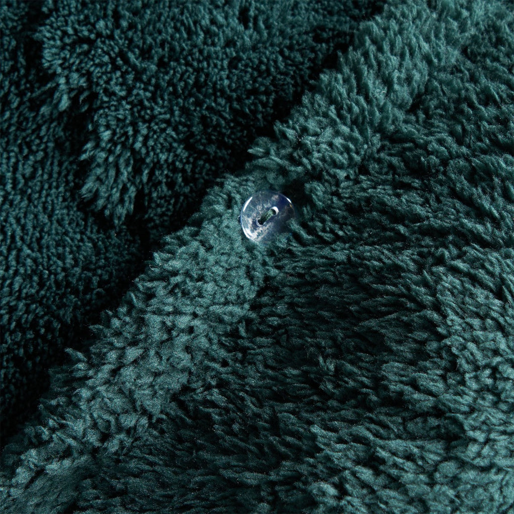 Winter Tree Tufted Teddy Fleece Duvet Cover Set - Forest Green 🇬🇧