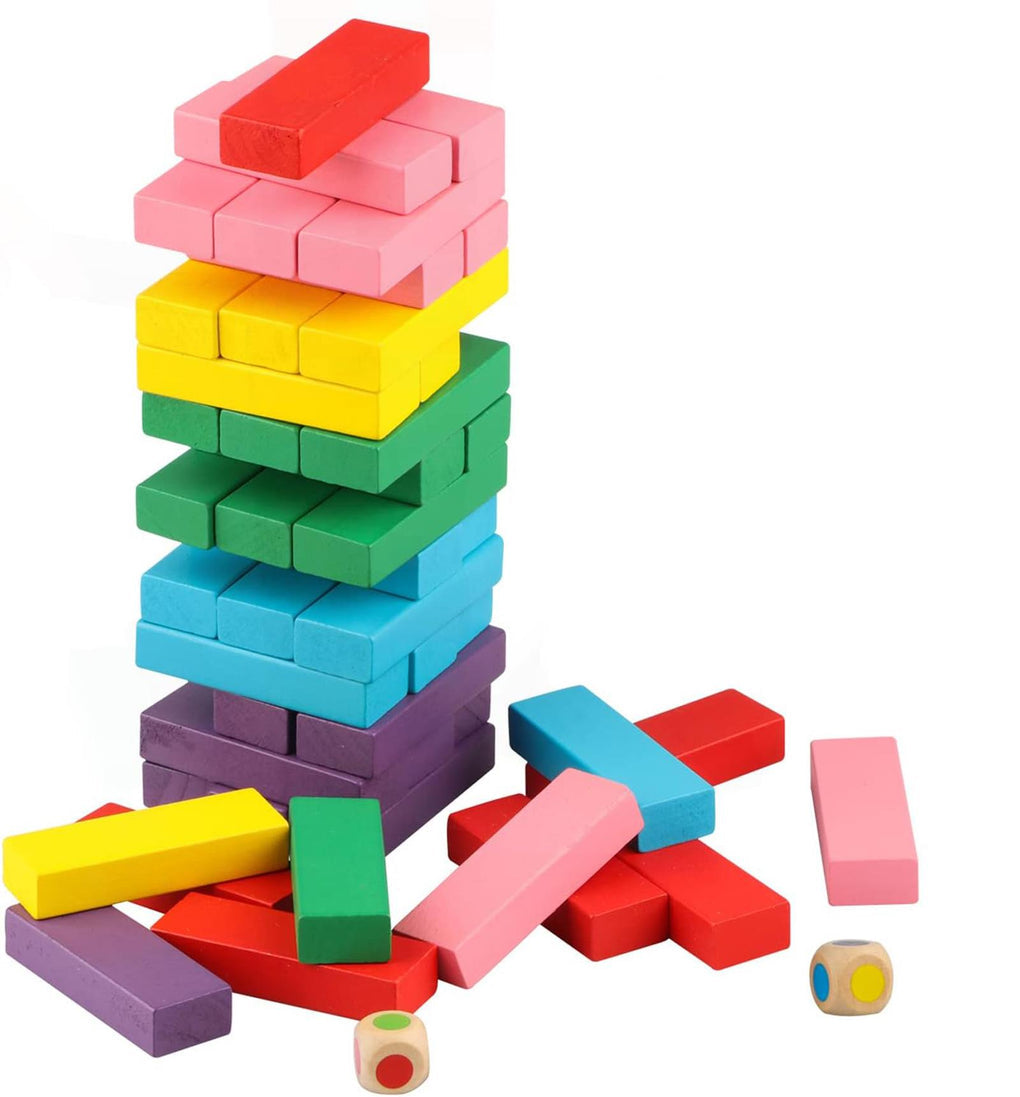 Tumble Tower Building Colourful Jenga Blocks 🇬🇧